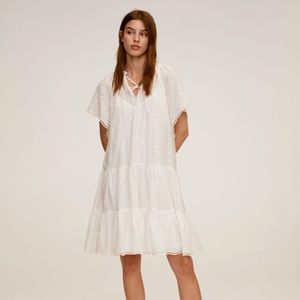 Mango Openwork Embroidered Dress